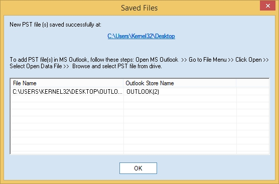 OST to PST conversion is completed successfully