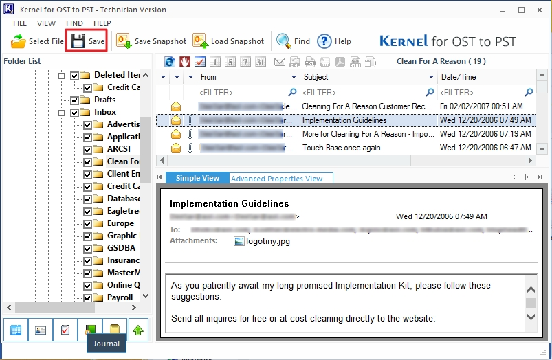 A complete OST data preview