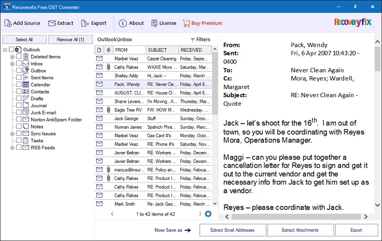 A complete OST data preview