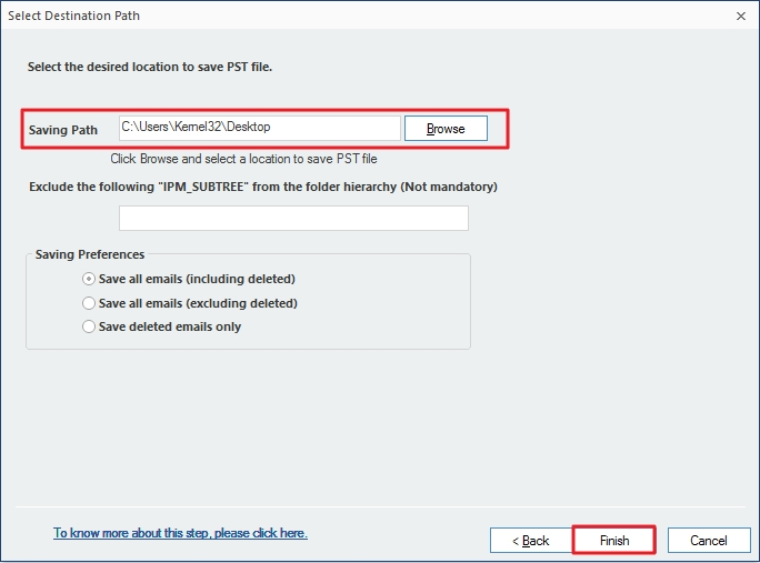 provide the saving path